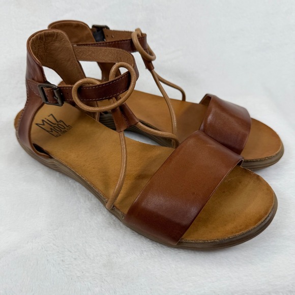Miz Mooz New York City Leather T-Strap Gladiator Sandals Shoes Medina 41 US 10‎